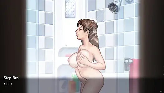 Pc oyunu ateşli orta yaşlı seksi kadın mastürbasyon ve duş