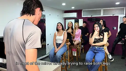 Harika seks dersi ateşli bitiyor - inliyor ve her yerde