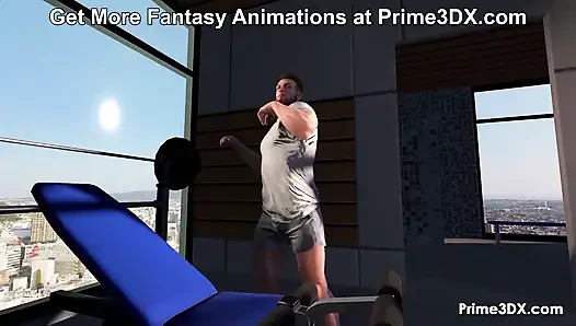 Futanari jimnastik hakimiyeti: Buff adam Prime3DX'te terli bir egzersiz seansında asılı futa tarafından yoğun bir şekilde zevk alıyor