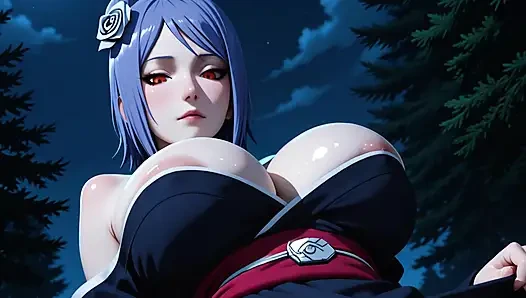 Hentai amcık mastürbasyonu ve büyük yarak, Konan Naruto derlemesi