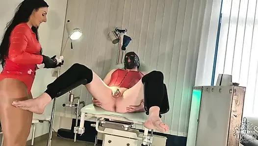 I'm going to fuck your asshole on the gynecological chair