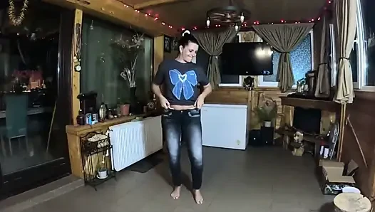 Tight Jeans Dance Slut Gagging Facefuck & Cum on My Tangas