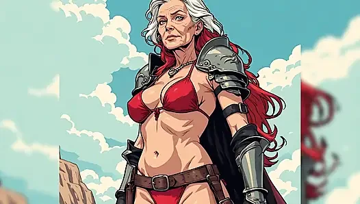 Anime tarzı seksi savaşçı orta yaşlı seksi kadınlar