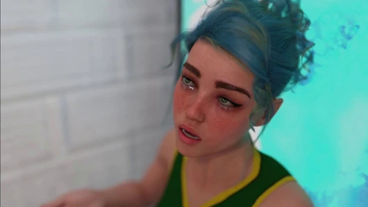 Sevimli yabancı bir kızı bugün kötü bir basketbol oyunu oynarken otomat takmanın yanında teselli ediyor