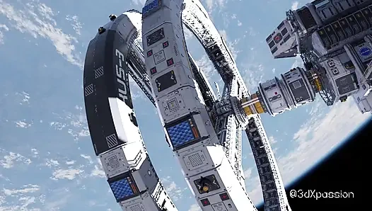 Nexus-3: Benim yörüngemde. Baştan çıkarıcı busty sarışın uzay istasyonunda en iyi sekse sahip