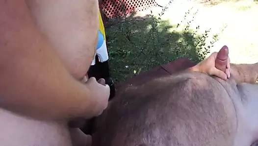 Açık çift jackoff ve boşalmak