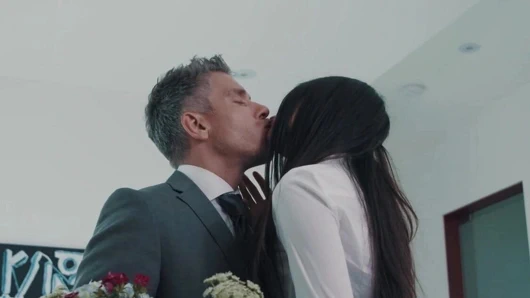 Sıcak sekreter ve ona büyük cocked patron