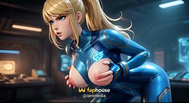 Samus aran sıfır takım elbise azdırıyor - açık fermuar, ıslak takım elbise ve göğüs sıkma