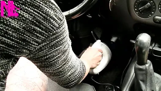 Hoovering My Car in Pumps and Jeans Shorts
