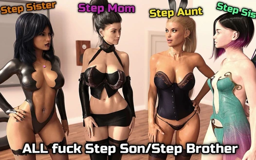 Desire Dreams[Cadılar Bayramı] | Üvey aile cadılar bayramı seksi! Üvey anne, üvey kız kardeş ve iki üvey kız kardeş üvey oğlunu/üvey erkek kardeşini sikiyor | Bölüm 4