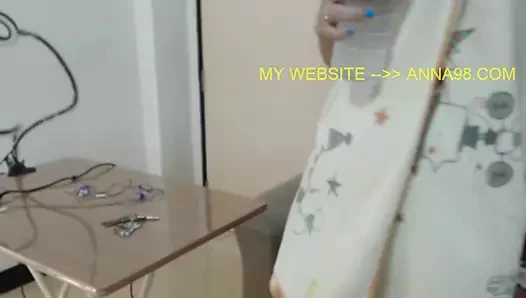 Sıcak kolej sarışın sürme bana