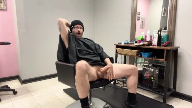 Hairy Muscle Daddy barber at the barber shop horny for penis porn cock addicted hairy muscle dick daddy dong