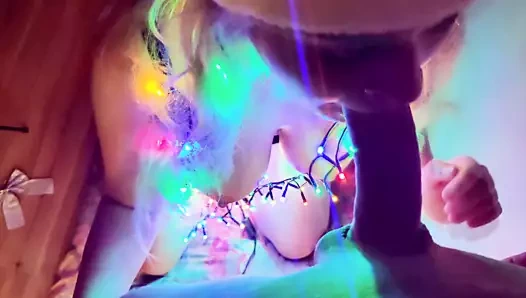 Kız kardeş Noel bakış açısı oral seks, ağzına boşalma, bölüm 2