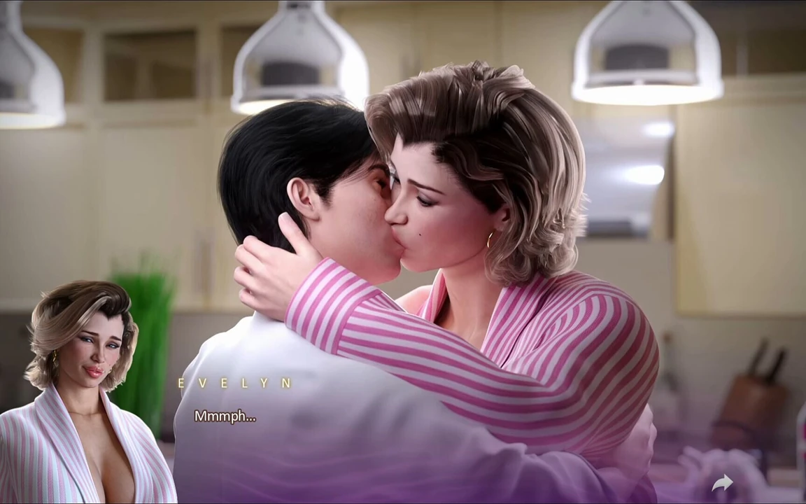 Целуя его красивую сексуальную милфу домохозяйку, затем она показывает свое идеальное тело милфы-толстушки - Apocalust Глава 09 03 3D порно игра