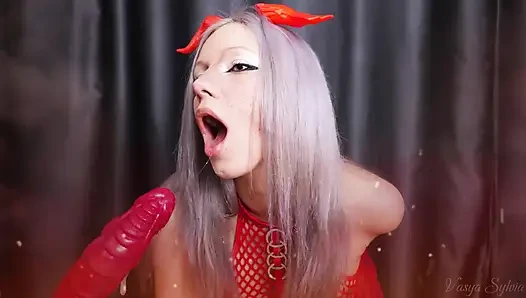 Gırtlağına kadar alma succubus - ağzına boşalma!