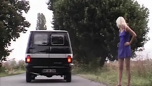 Horny Blonde Woman Gets Fucked Really Horny Outdoors in the Car - Horny Shaved Pussy