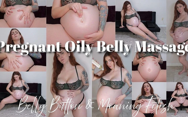 Hamile yağlı göbek masajı
