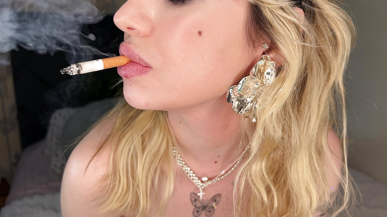 Horny Blonde Catgirl Cosplay Slut Smokes Cigarette Like a Dirty Whore - Slow Sensual Smoke Fetish