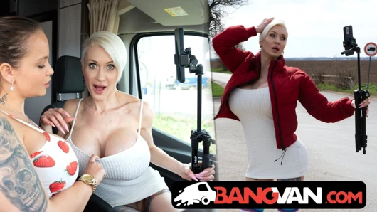 BangVan - Insane threesome sex with busty MILFs Tanya Virago and Jennifer Mendez
