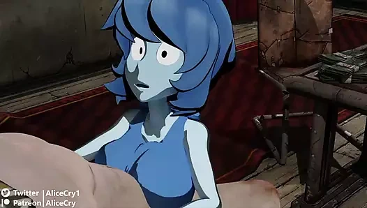 Lapis Lauzi büyük bir yarakla meme muamelesi yapıyor ve yüzüne döl alıyor