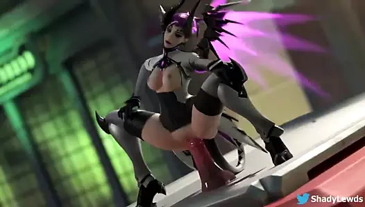 Mercy büyük bir yapay penis sürme (sesli)