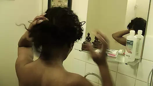 Naughty Shower of a Pretty Black Girl