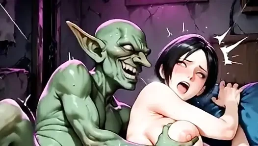 Valentina hatun iktidarsız kocasını dilenciler ve uzaylılarla aldatan bir sürtük, animasyon hentai waifu