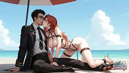 Sahilde gelgit ve lovin'in süt esareti tarafından süpürüldü - xxx!