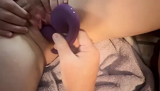 Wifey Gets Two Holes Filled With New Toy