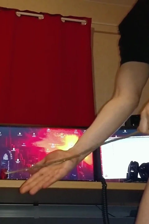 Amateurboy Whips His Ass with a Clothes Hanger
