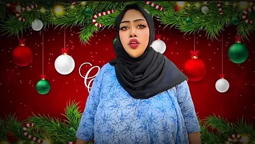 Üvey oğluna mutlu yıllar ve Noel hediyesi! Büyük memeli ve götlü Arap ateşli güzel üvey anne