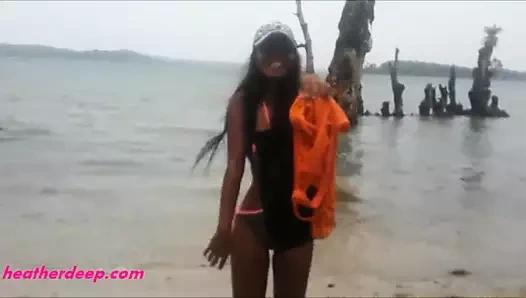 Heather derin ağızdan gırtlakta patlamak edelim