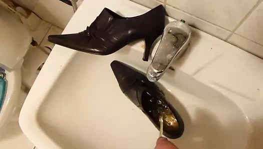 karısının kahverengi sivri pompa işemek