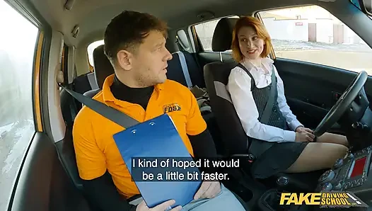 Kızıl saçlı sürücü kursu ofisinde sikiliyor - fake driving school