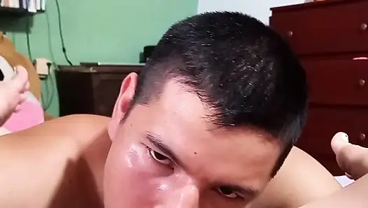 A stranger licks her pussy until she orgasms while talking on the phone with her husband.