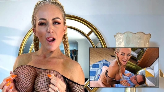 Rebecca Smythe'ın göğüsleri Jimslip'te patlamak üzere gibi görünüyor