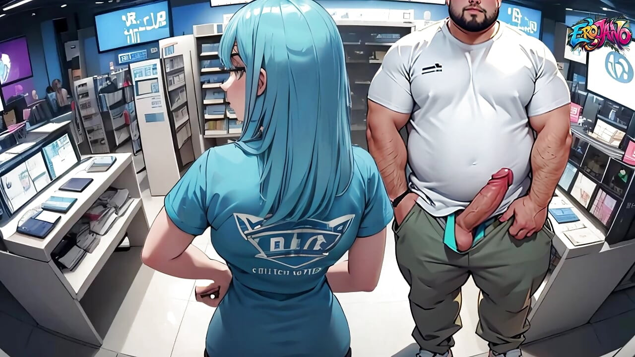 Cell phone saleswoman sees my penis in a store.