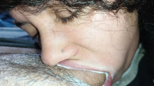 POV: Underneath the cuckold's balls, heavy with lust, that little mouth sucks him to orgasm.