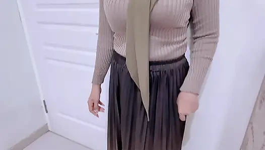 Boss traps sexy hijab secretary