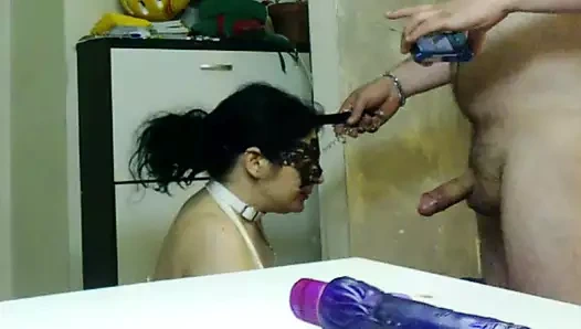 Öğle yemeği için kayınvalideme geldim ve gırtlağına kadar aldım