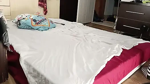 Sexy brunette doing naked chores around the house.