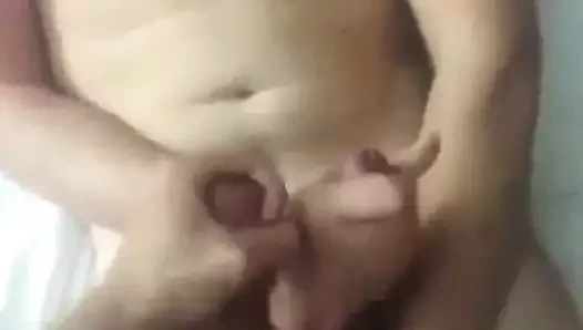 Huge cock cums on his jerk buddy