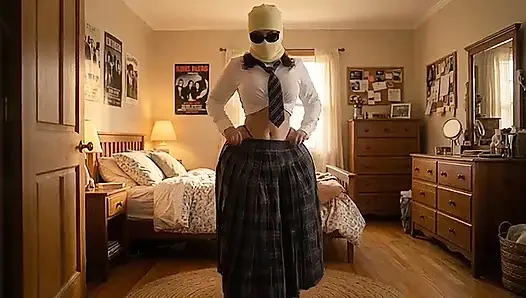 Petite Big Ass Schoolgirl Teasing at Home