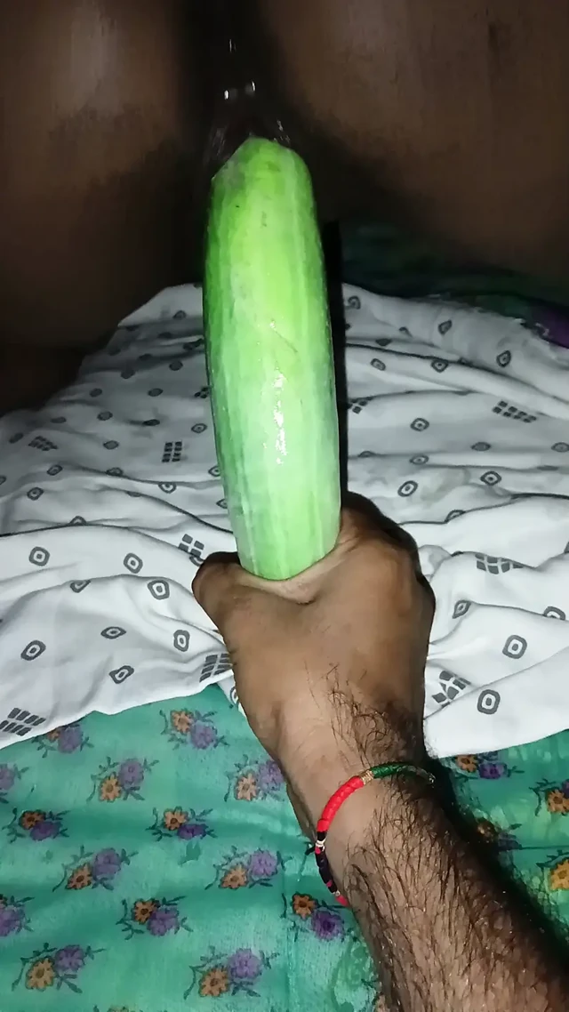 Desi sister-in-law put whole cucumber in