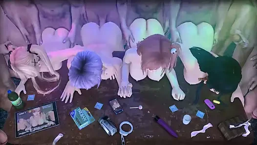 DoA Gangbang Arena: Marie Rose - Ayane - Honoka - Nyotengu