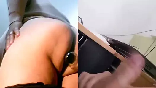 Antonella show bottle dildo under slip and Jeans