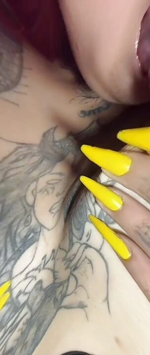 Redhead shows her tits to her stepfather