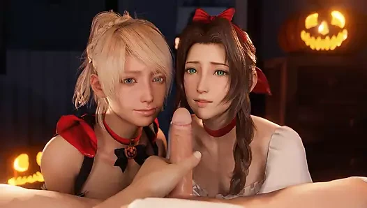 Aerith ve Lunafreya sakso çekiyor