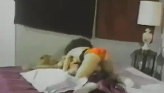 Sarışın ve esmer uçuş oynuyor ve sonra sikişiyor