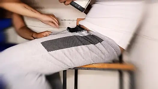 A classmate wants to give me sex education with her little slutty mouth